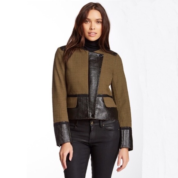 RACHEL Rachel Roy Jackets & Blazers - Rachel Roy Green Tweed Jacket Size 0 EUC